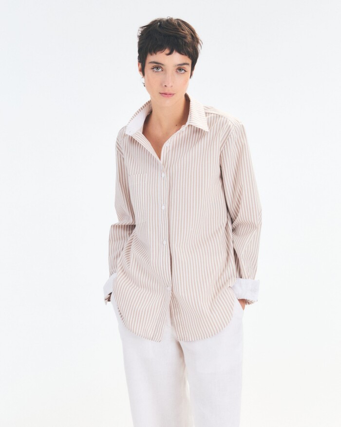 Camisa Strip Camel