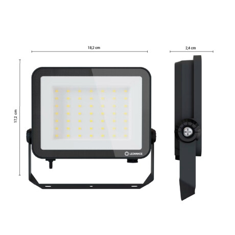 FOCO LED LEDVANCE OSRAM COMPACT IP65 50W NEGRO Foco LED LEDVANCE OSRAM Compact IP65 50W Negro Luz Cálida