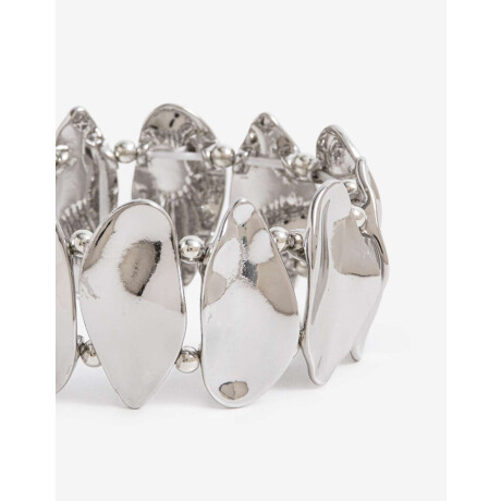Pulsera Elástica Metal Plateado Rodio