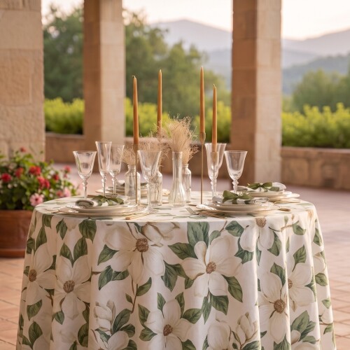 Mantel Clásico 100% Algodón 220cm - Pilar Magnolia