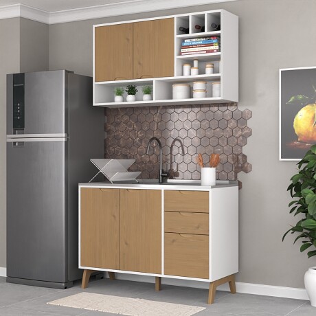 Aereo + Bajo mesada Linea Veneza Blanco/Miel