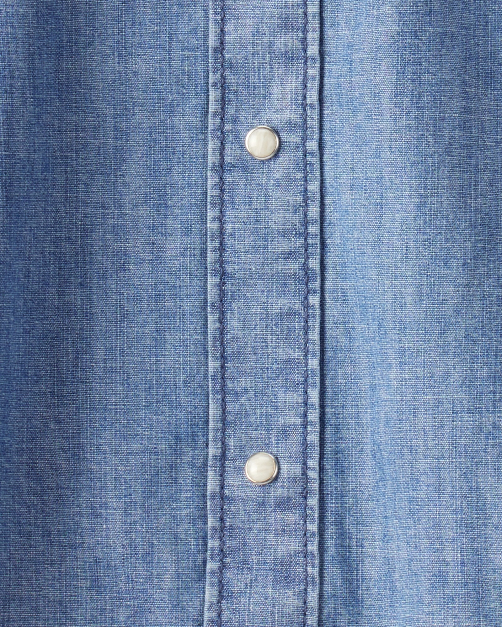 Camisa jean con cuello de pana Sin color