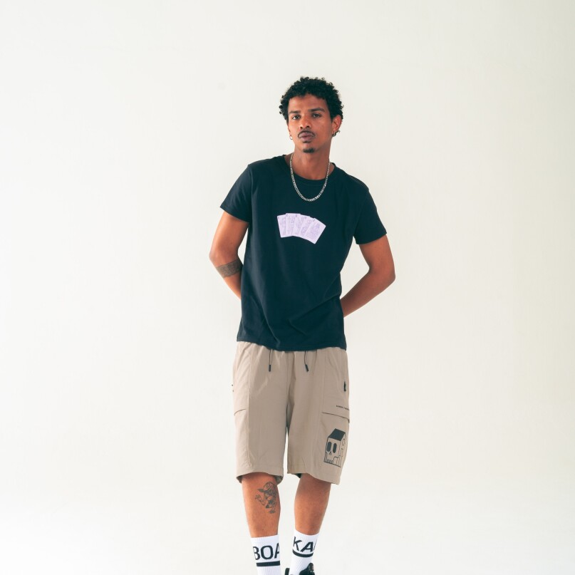 Short Logo Bermuda Nylon Beige