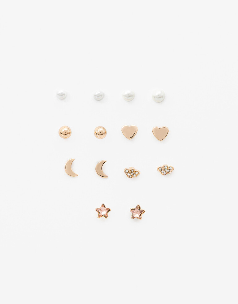 Aros Sets Piedra Set De Aros 1 Par Por Día - Dorado