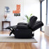 Sofá Sillón 2 Cuerpos Reclinable Masajeador Electrico Living Color Variante Negro