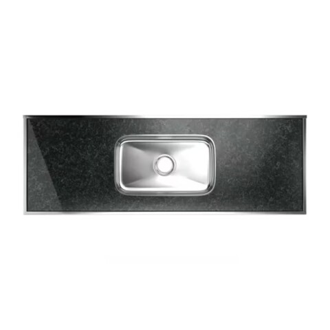 Mesada c/pileta inox 150cm Verde Labrador Central Forminox Mesada C/pileta Inox 150cm Verde Labrador Central Forminox