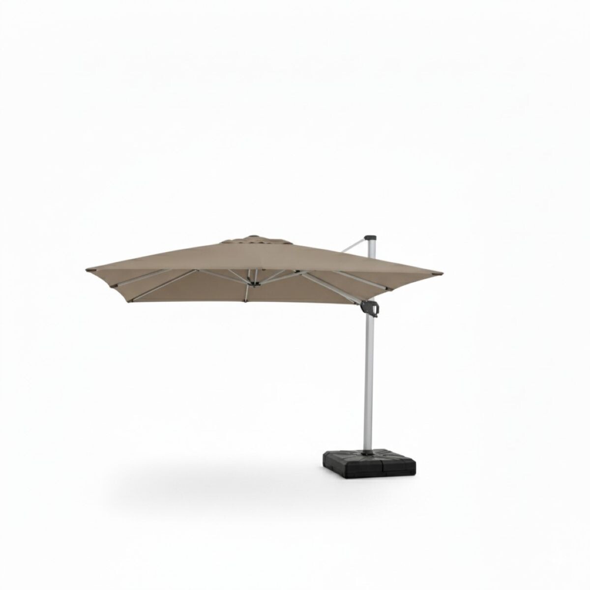 SOMBRILLA ALUMINIO BEIGE C/BASE 3.5X3.5M 