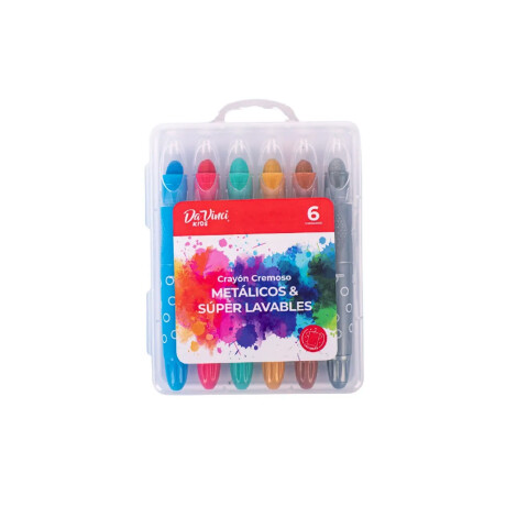 Crayon Cremoso Da Vinci x 6 Metalicos y Super Lavables