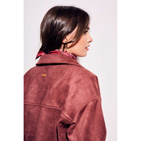 Sobrecamisa Gamuza Cuero Vegano Bordeaux