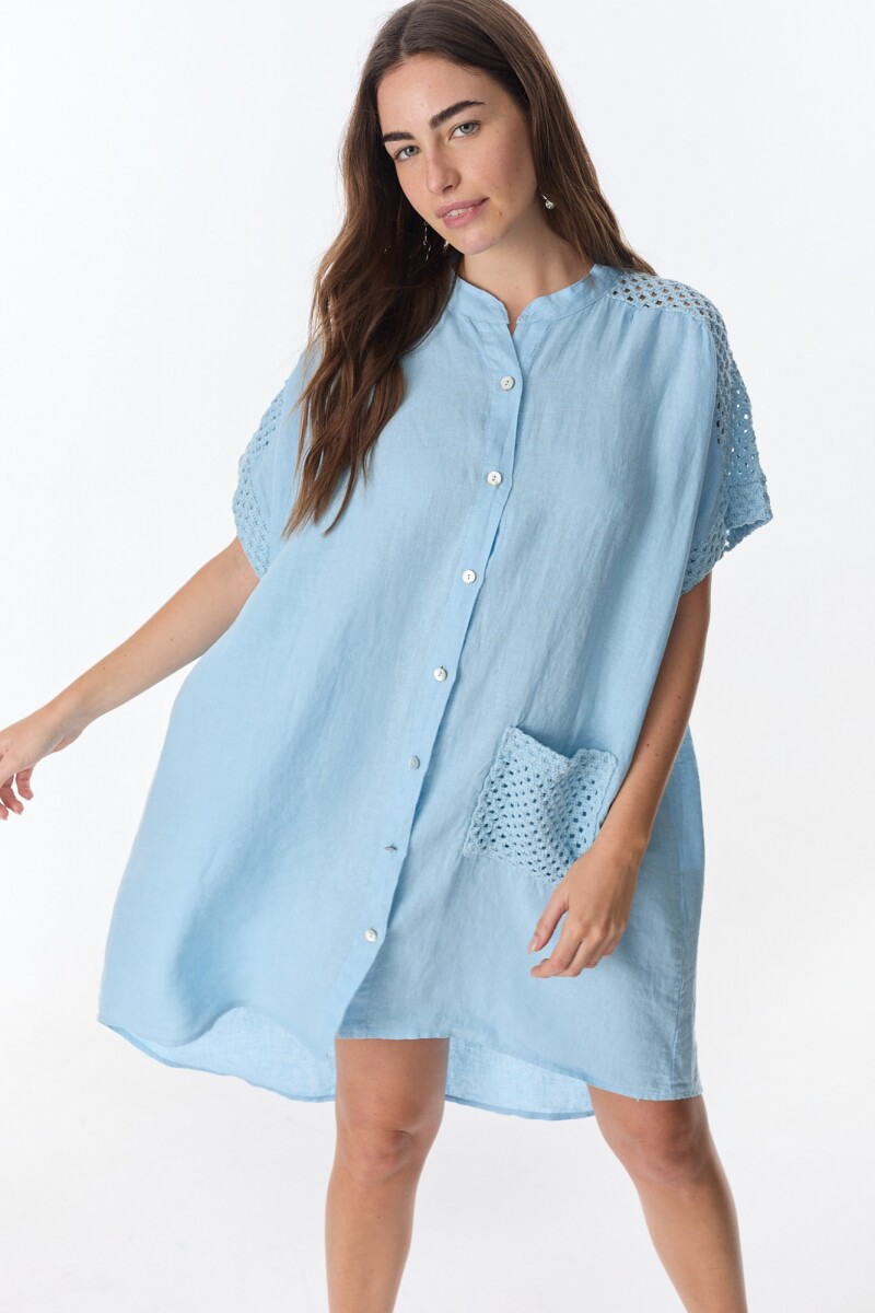Vestido Camisero Ivy - Celeste 