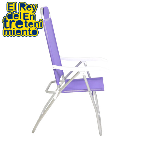 Silla Reposera Reclinable Aluminio 4 Pos 120 kg N1 Violeta