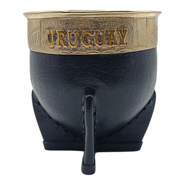 Mate Imperial URUGUAY con apliques en bronce- ALPACA - 20 negrouniforme
