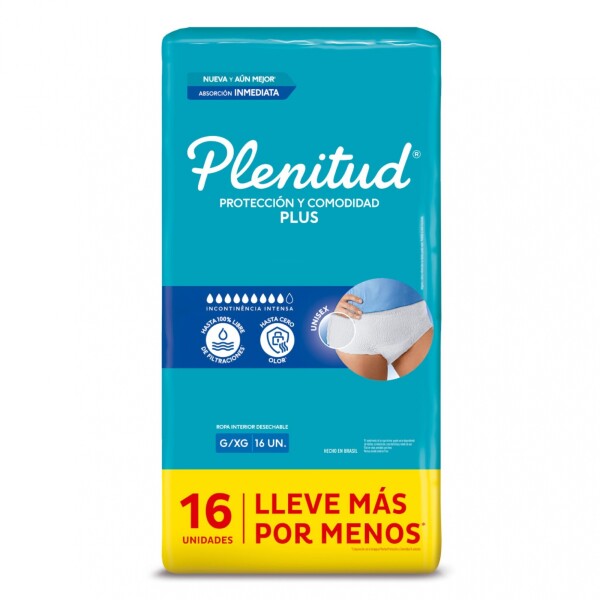 Ropa Interior Descartable Plus G/XG x16 Unidades – Plenitud Ropa Interior Descartable Plus G/XG x16 Unidades – Plenitud