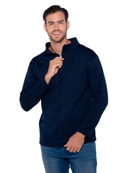 Buzo de felpa medio cierre Azul Marino