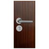 Puerta Desarmada Interior en MDF con Marco y Cerradura Lumax Marrón Teak Lisa Herraje Plateado