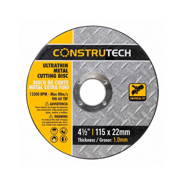 DISCO CORTE META 1150mm 4,5" SUPERFINO 1.0mm CONSTRUTECH Disco Corte Meta 1150mm 4,5" Superfino 1.0mm Construtech