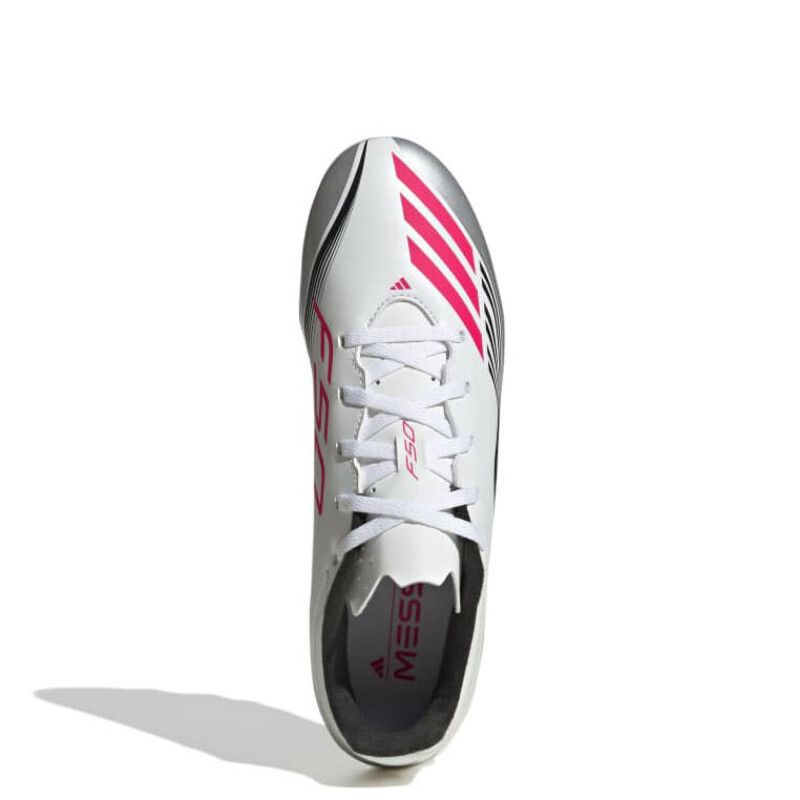 Championes de Fútbol 11 Unisex Adidas F50 Messi Club FG/MG Blanco - Rojo - Negro - Plateado