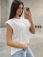 MUSCULOSA CON BRILLOS MUSCULOSA BRILLOS- BLANCA
