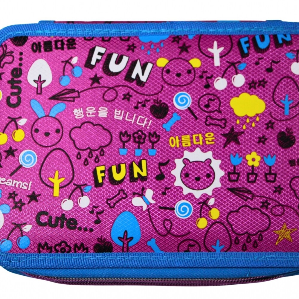 CARTUCHERA SABONIS DE 3 PISOS SIN UTILES DISEÑO FUN ROSADO