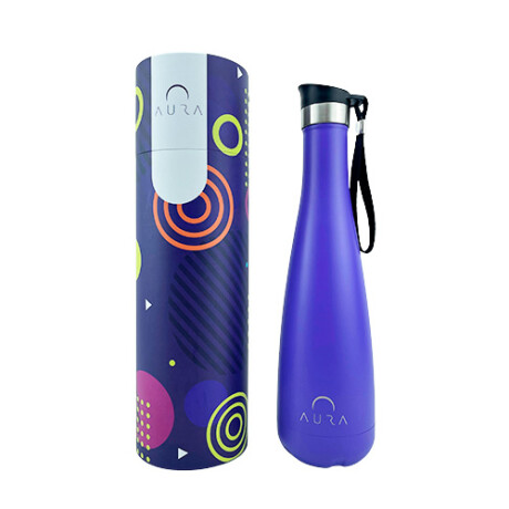 Termo Aura 750ML Tapón Botón Acero Inox VIOLETA