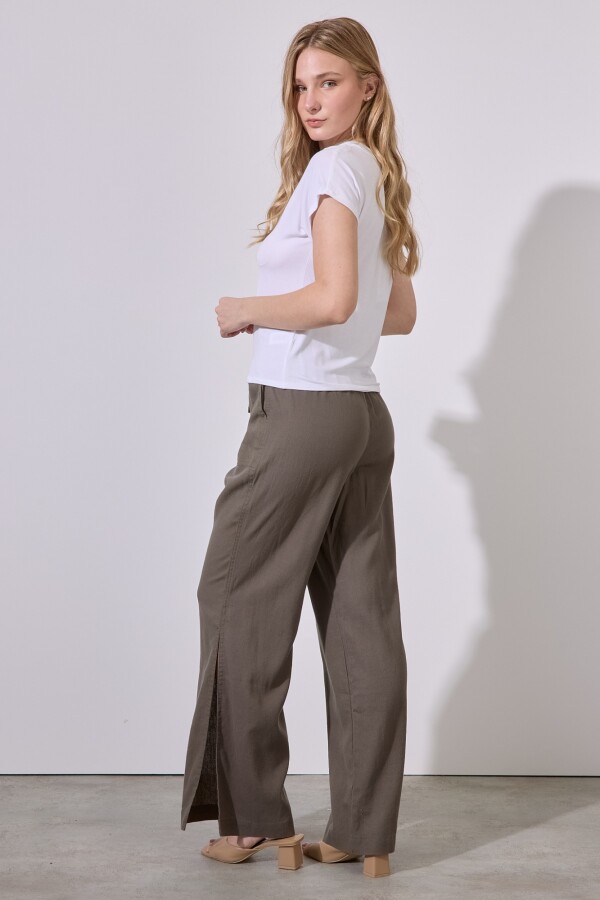 Pantalon Lino Wide OLIVA