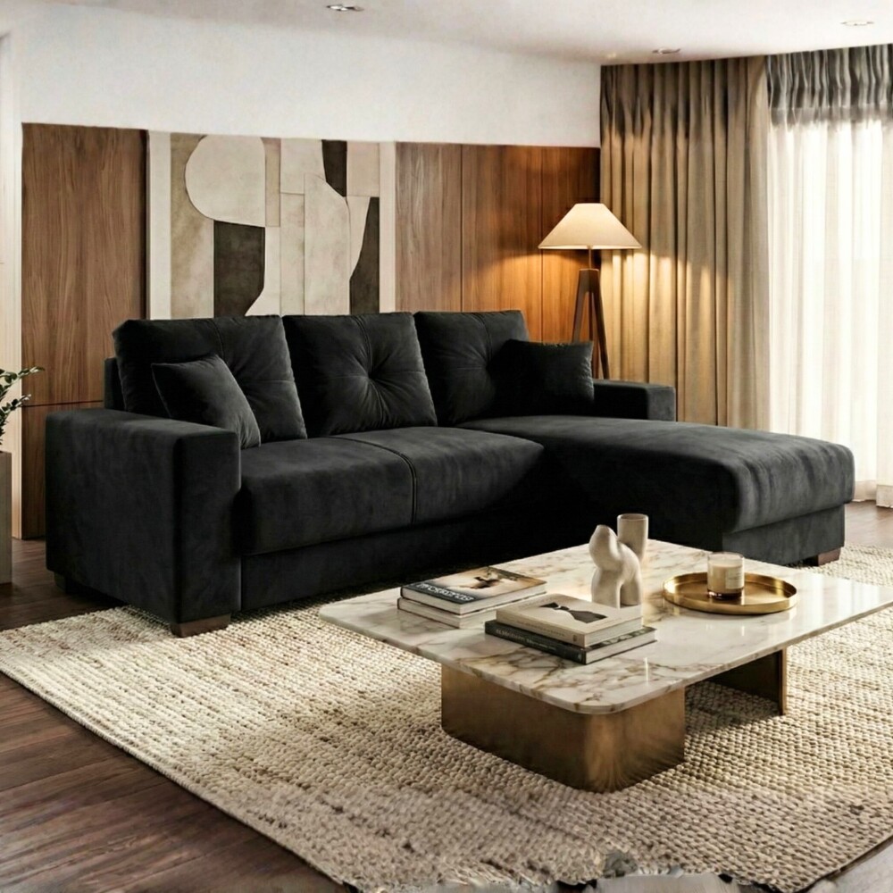 Sillón 3 cuerpos con Chaise Izquierdo - California Negro