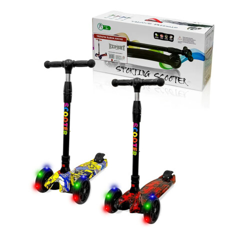 Monopatin Tripatin Rueda Ancha C/Luz Scooter Plegable Multicolor