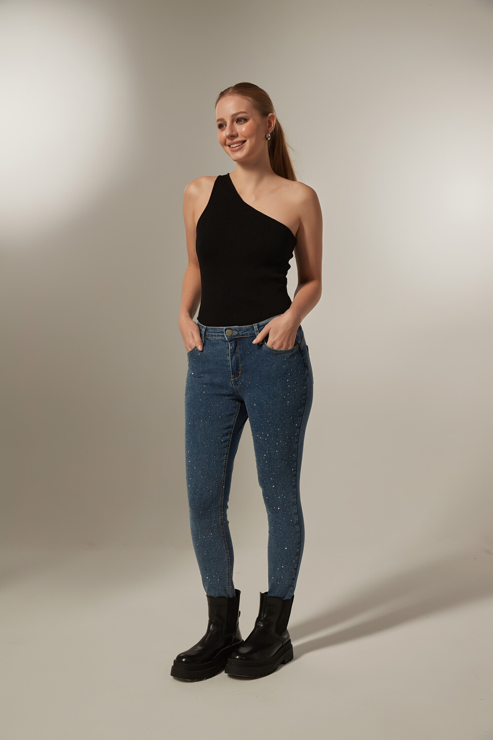 Pantalon Cindi Azul Grisaceo