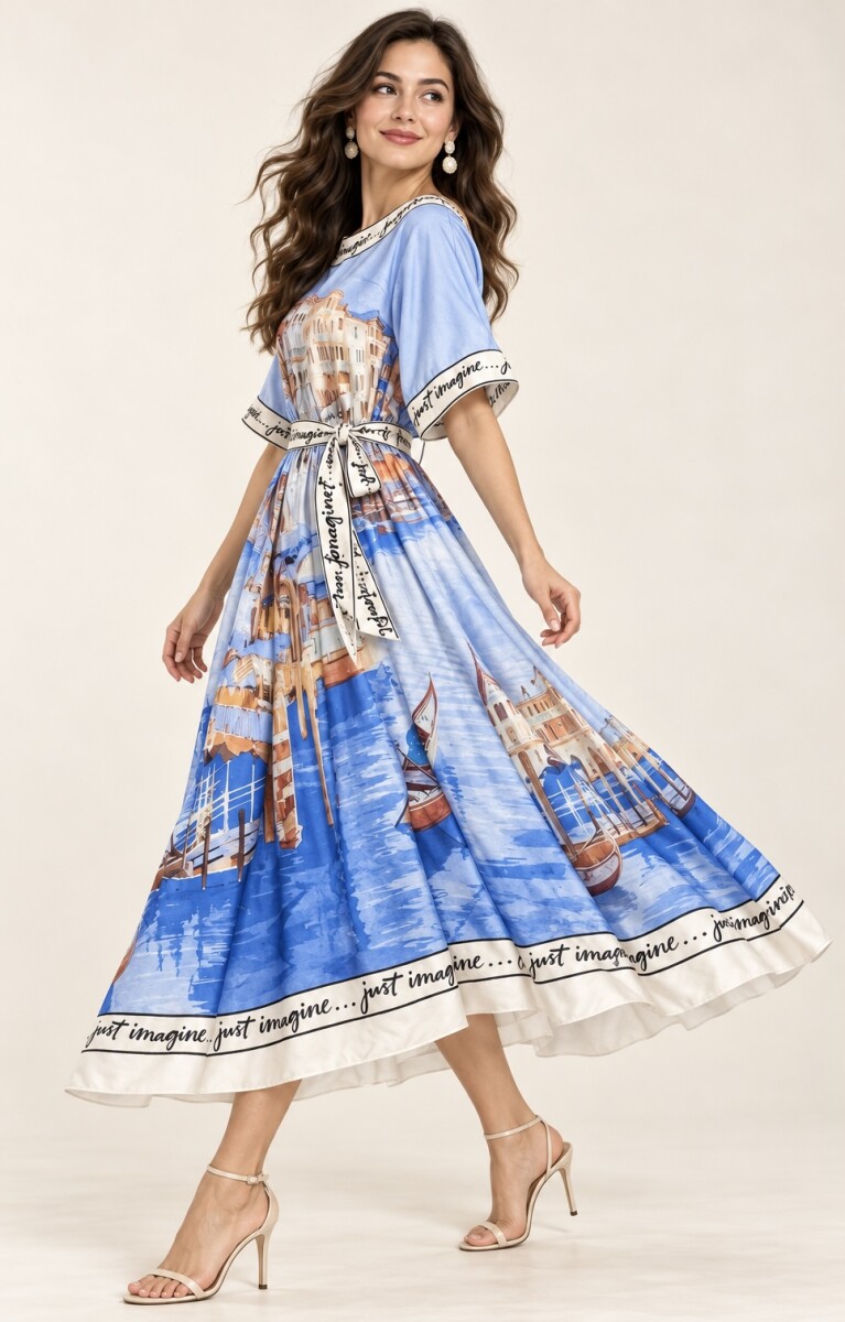 VESTIDO VENUS - CELESTE 