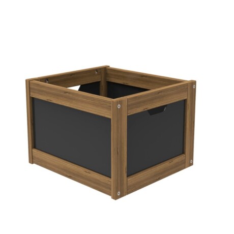 Cajonera Aspen Negro Con Madera Clara Negro/garapa