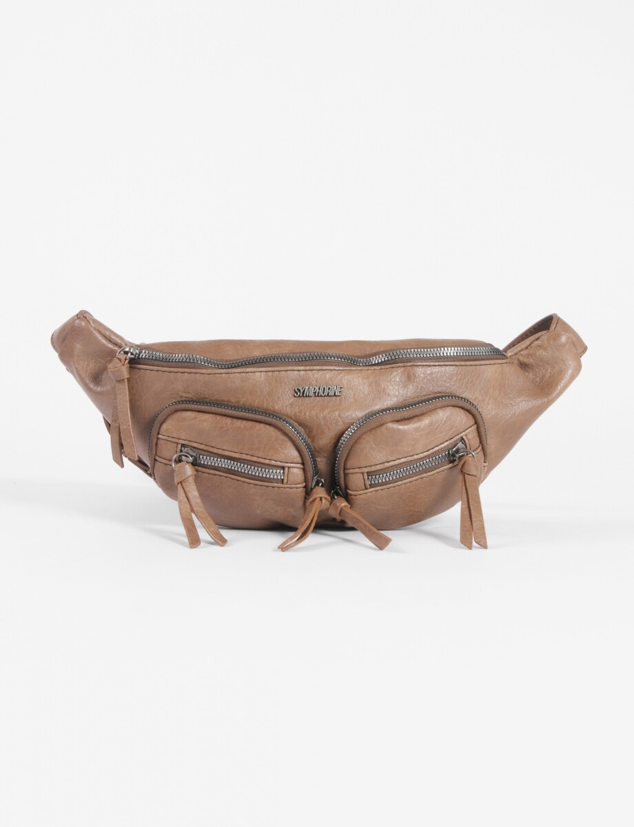 Riñonera bolsillos soft - marrón 