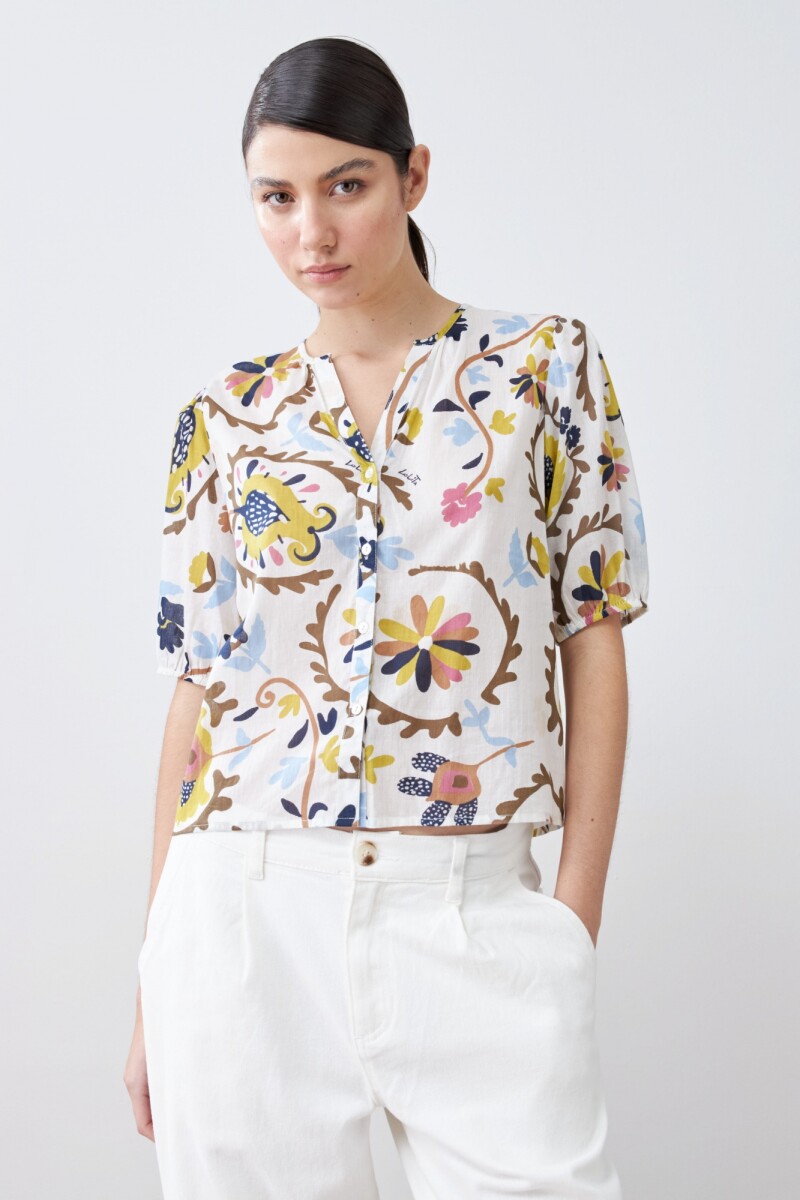 Camisa estampada blanco