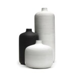 FLORERO CERAMICA D13x25CM BLANCO/NEGRO MATE FLORERO CERAMICA D13x25CM BLANCO/NEGRO MATE