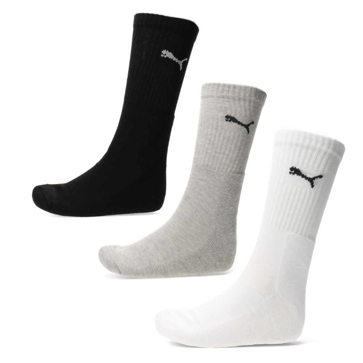 Medias Unisex Puma Pack x3 Puma - Blanco - Gris - Negro 