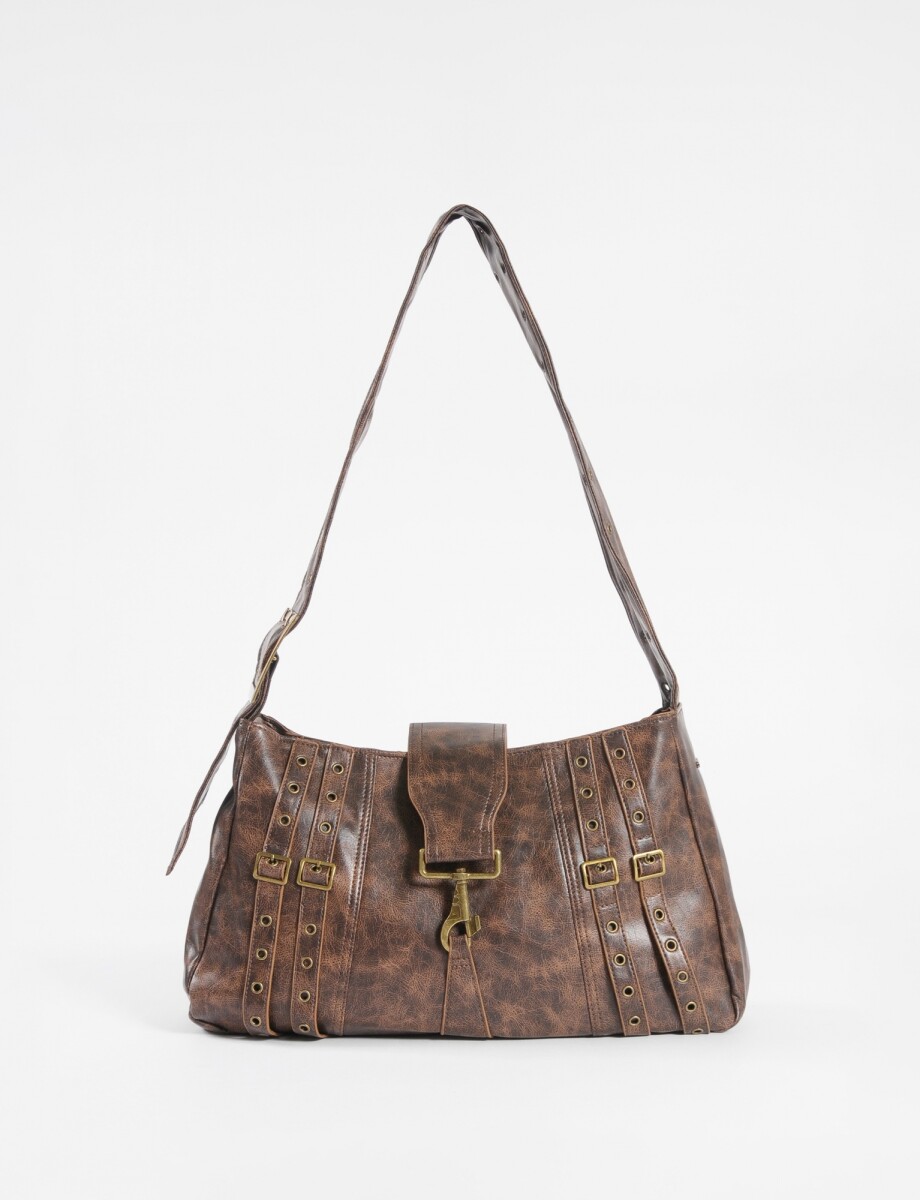 Cartera con herraje - marrón 