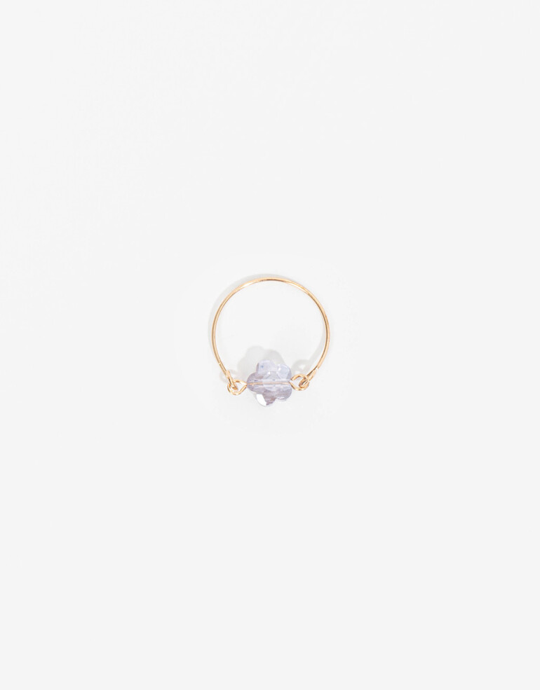 Anillos Chicos Con Dijes Anillo Charm Flor Acrílico - Dorado