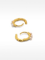 Aros Con Perlas De Agua Dulce - Plata De Ley 925 dorado