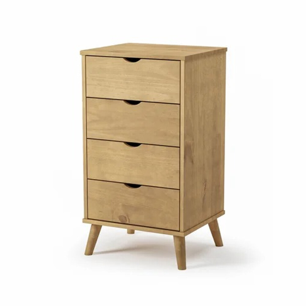 CÓMODA CAJONERA GUARDARROPA 4 CAJONES CON PATAS EN MADERA MACIZA MADERA