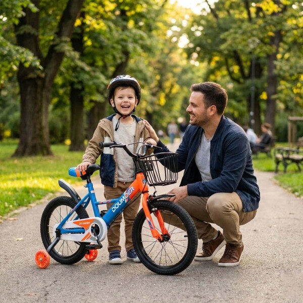 Bicicleta Infantil Doumoer R16 Canasto Parrilla Guardabarros Azul 1