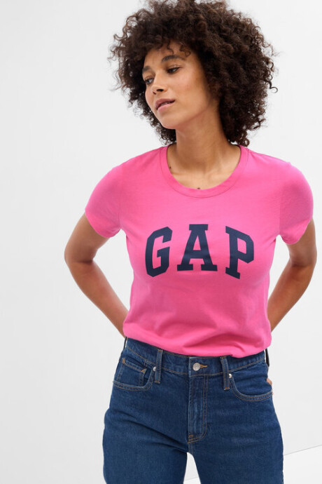 Remera Logo Gap Manga Corta Mujer Standout Pink