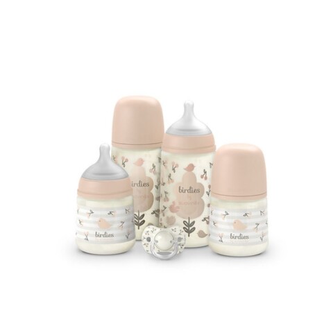 P.PRINTS Set Bebés Prints 2 Mamad. 270ml + 2 Mamad. 150 Ml +1 Chupete 0-6m Suavinex - Rosa
