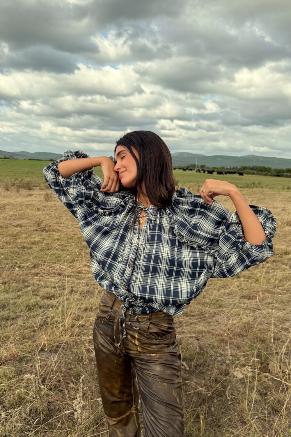 Bloom Shirt Azul / Crudo