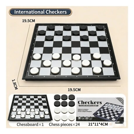 Juego de Mesa Damas Tablero Magnético Portable 001