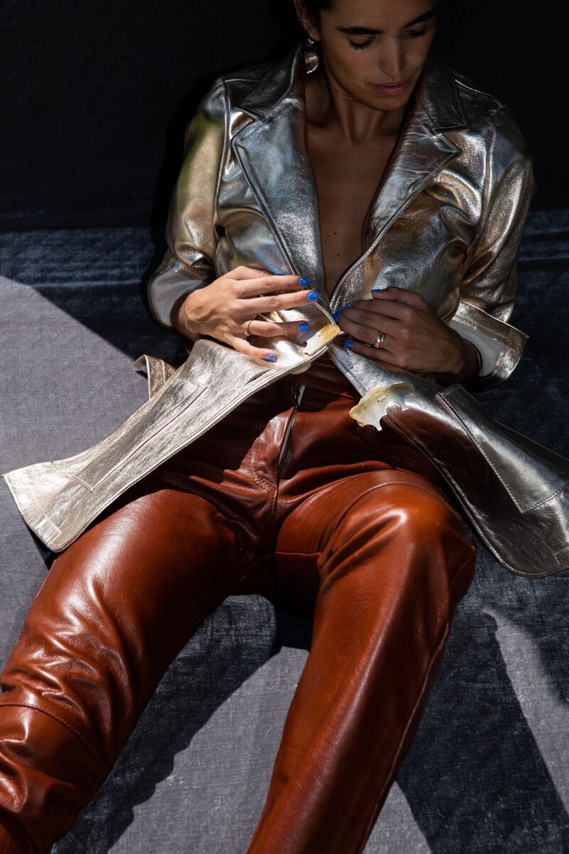 Leather Jeans - Caramel 