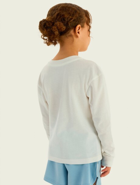 BLUSA DE MANGA LARGA CON ESTAMPADO BLANCO