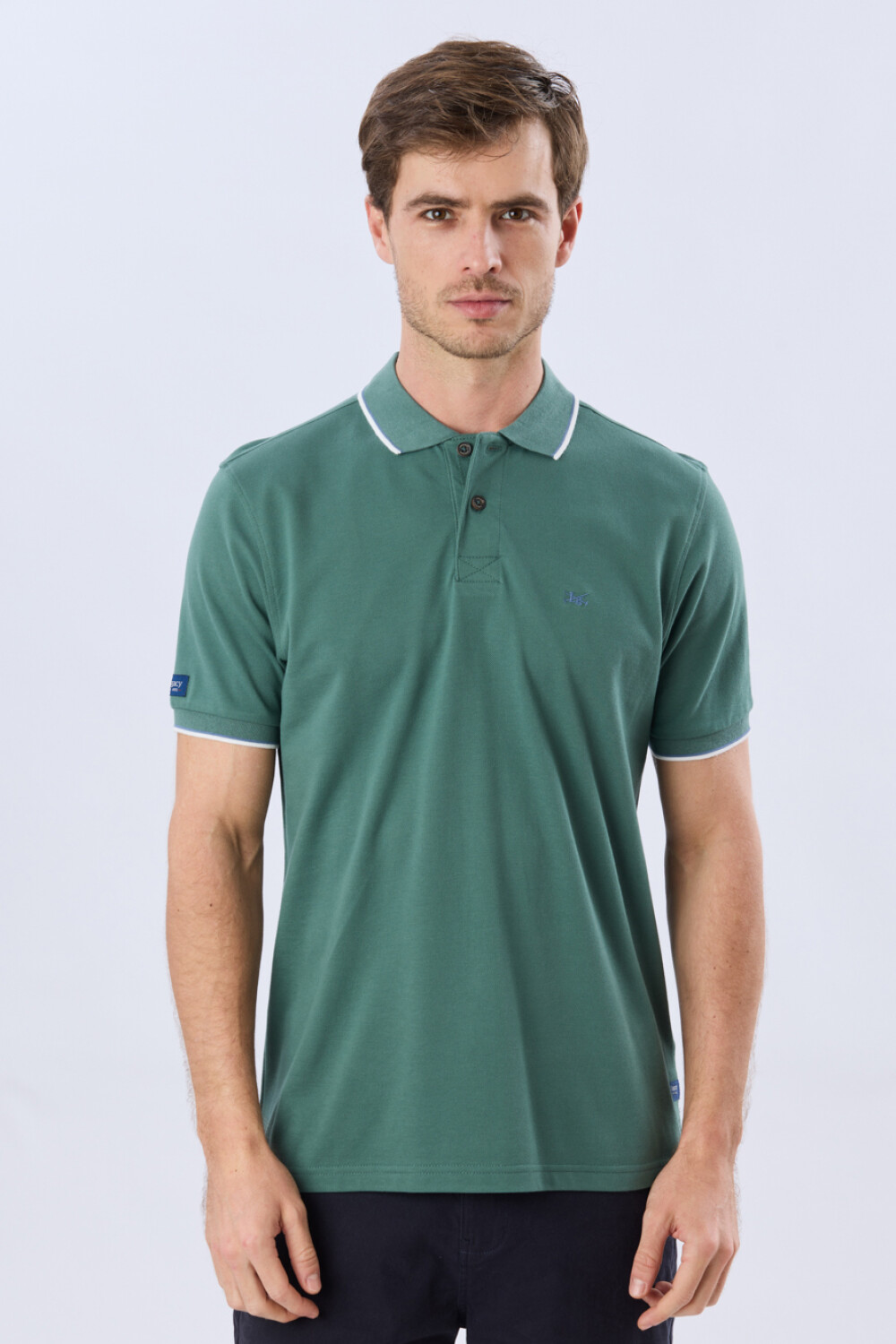 REMERA POLO LISA PIQUÉ Verde Oscuro