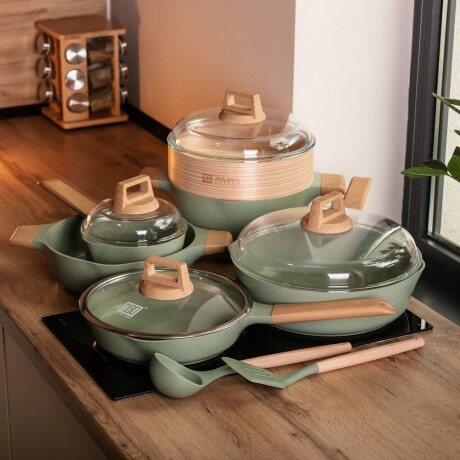 Juego De Ollas Granito Verde 13 Piezas MGC Juego De Ollas Granito Verde 13 Piezas MGC