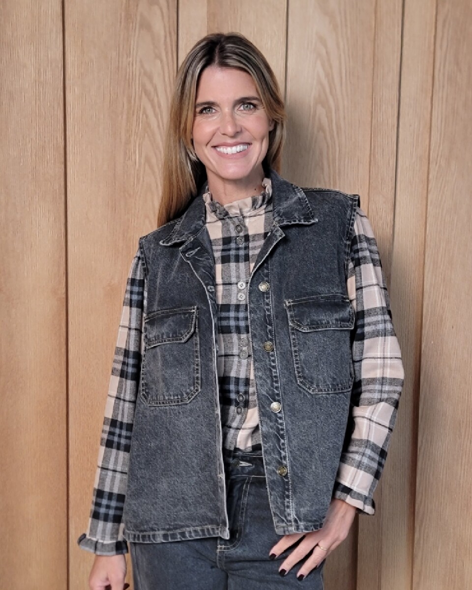 Chaleco Biker - Denim Negro 