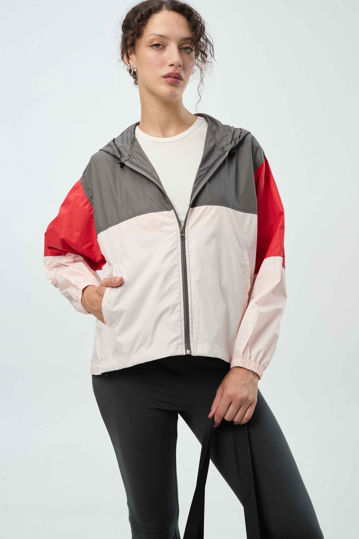 Campera Rumba Gris Me./Rojo