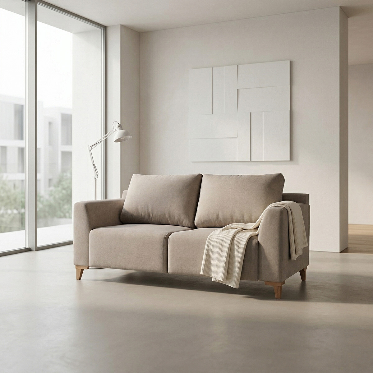 Sofá Gino - Microfibra - 2 cuerpos - TC 1010 (Beige) 